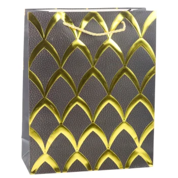 Elegantna Poklon Vrećica Sa Zlatnim Ukrasima 32 X 26 X 12 Cm 3