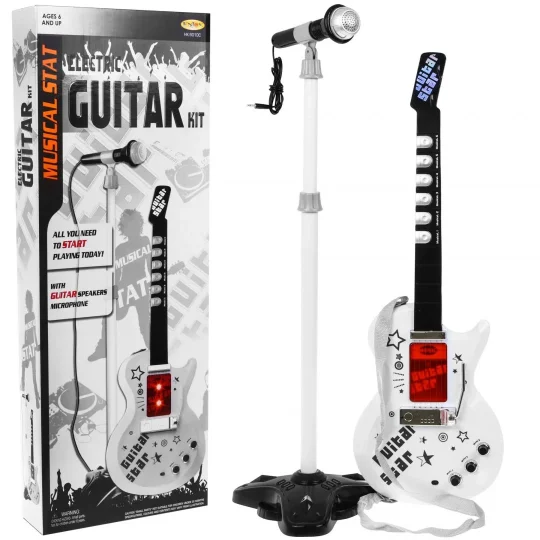 Električna Gitara S Mikrofonom Za Djecu 6+ Zvukovi Instrumenata + Svjetla 1