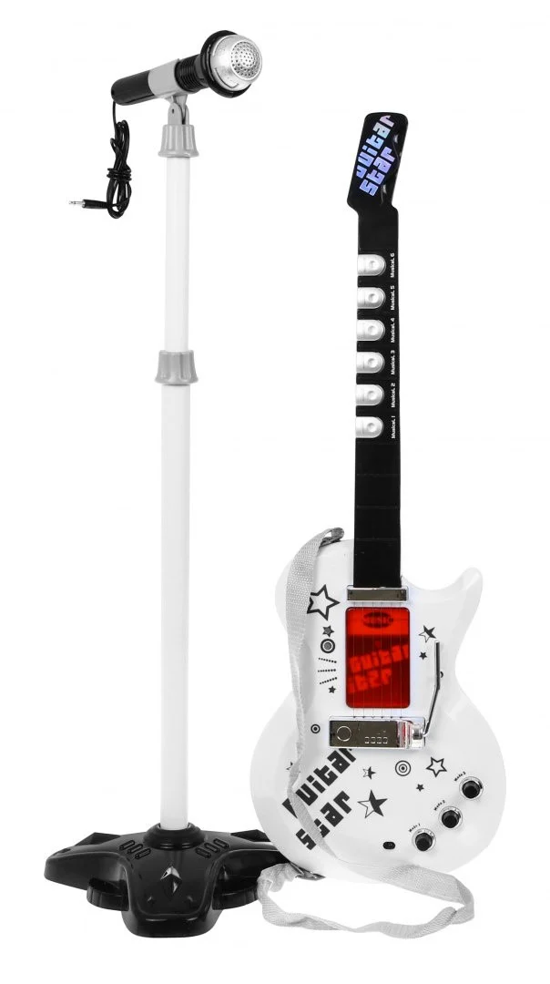 Električna Gitara S Mikrofonom Za Djecu 6+ Zvukovi Instrumenata + Svjetla 2