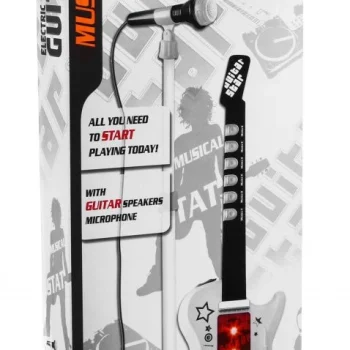 Električna Gitara S Mikrofonom Za Djecu 6+ Zvukovi Instrumenata + Svjetla 7