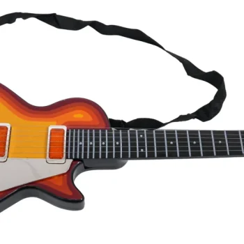 Električna Gitara Za Djecu 3+ Crvena S Imitacijom Drveta + Slušalice 2