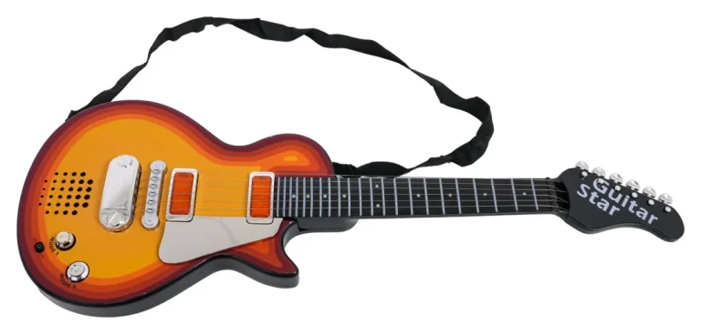 Električna Gitara Za Djecu 3+ Crvena S Imitacijom Drveta + Slušalice 2