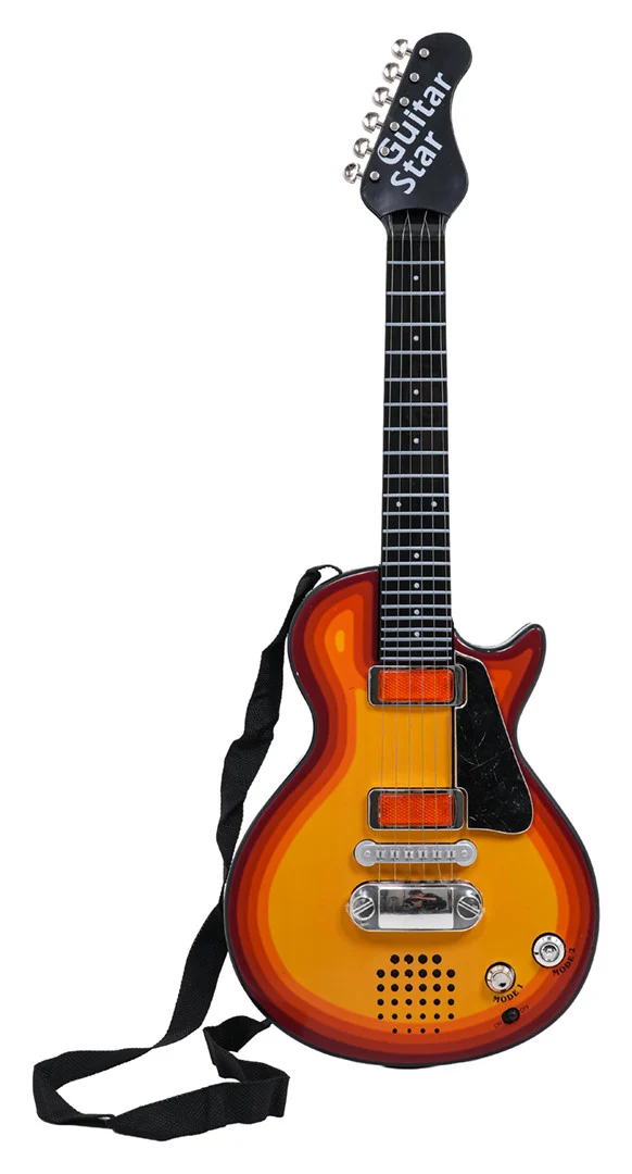 Električna Gitara Za Djecu 3+ Crvena S Imitacijom Drveta + Slušalice 3