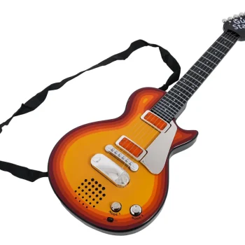 Električna Gitara Za Djecu 3+ Crvena S Imitacijom Drveta + Slušalice 4
