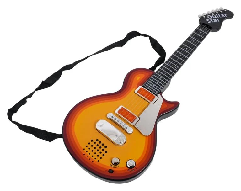 Električna Gitara Za Djecu 3+ Crvena S Imitacijom Drveta + Slušalice 4
