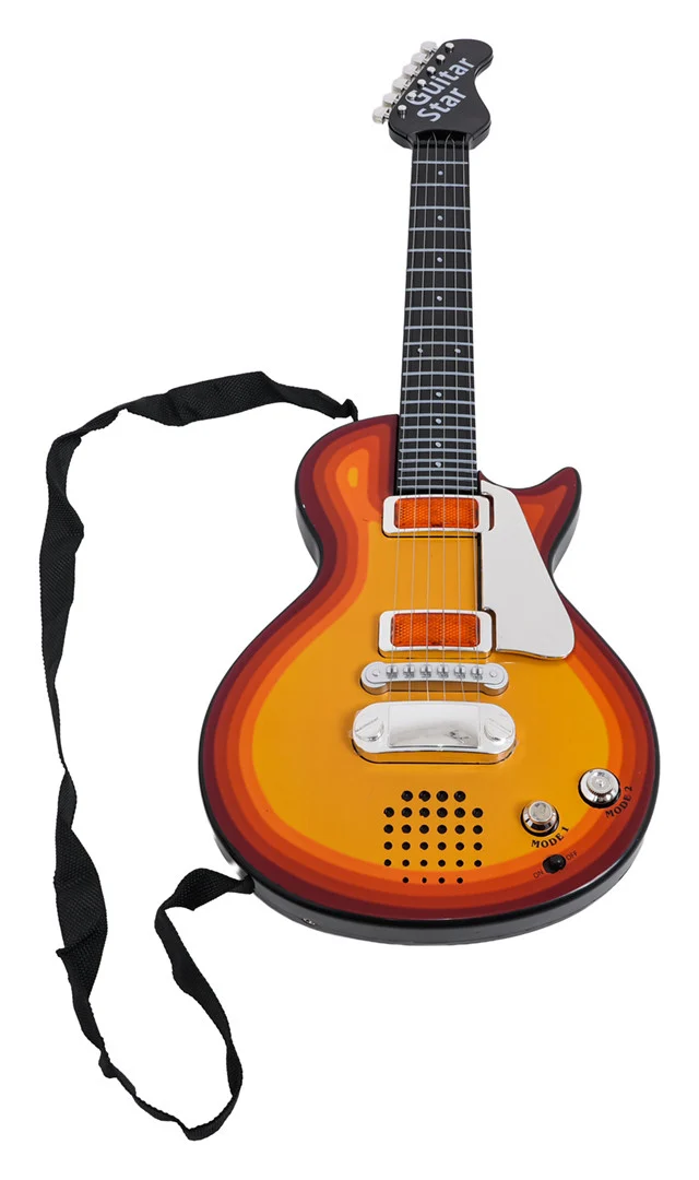 Električna Gitara Za Djecu 3+ Crvena S Imitacijom Drveta + Slušalice 6