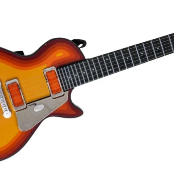 Električna Gitara Za Djecu 3+ Crvena S Imitacijom Drveta + Slušalice 7