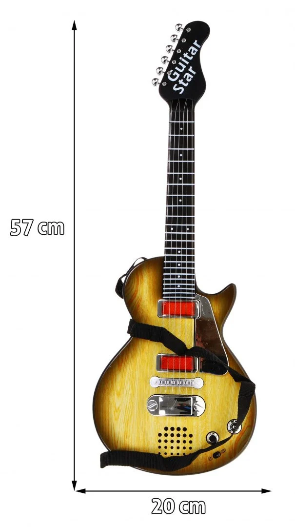 Električna Gitara Za Djecu 3+ Imitacija Drveta + Slušalice + Zvukovi I Svjetla 2
