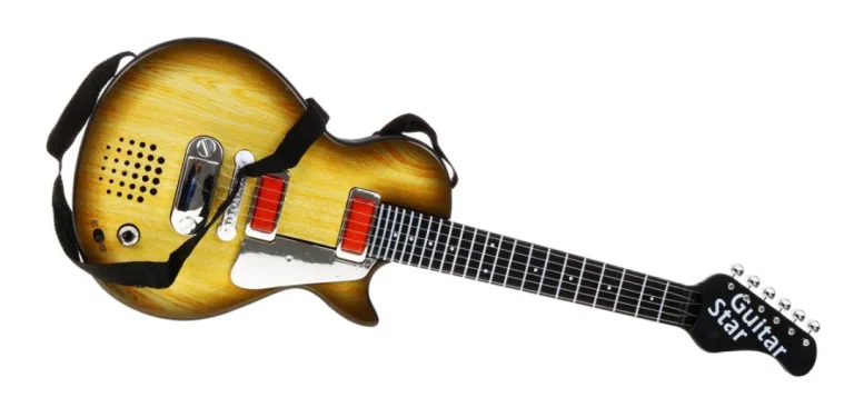 Električna Gitara Za Djecu 3+ Imitacija Drveta + Slušalice + Zvukovi I Svjetla 3