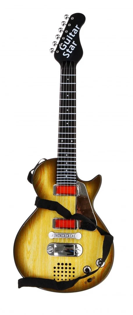 Električna Gitara Za Djecu 3+ Imitacija Drveta + Slušalice + Zvukovi I Svjetla 4
