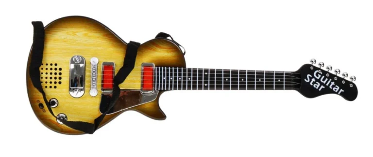 Električna Gitara Za Djecu 3+ Imitacija Drveta + Slušalice + Zvukovi I Svjetla 5