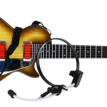 Električna Gitara Za Djecu 3+ Imitacija Drveta + Slušalice + Zvukovi I Svjetla 7