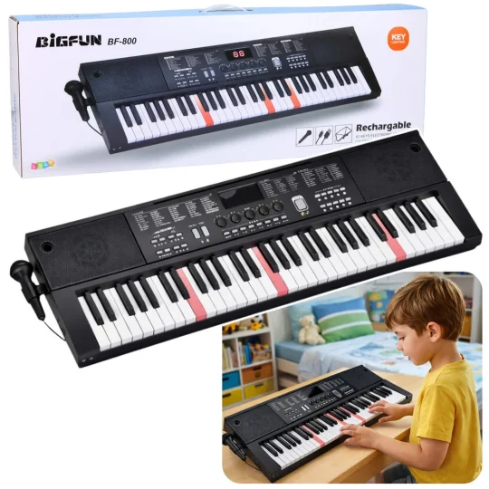 Električni Klavir S Klavijaturom I Mikrofonom, 200 Zvukova, 61 Tipka, 78 Cm 1