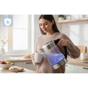 Električni Stakleni Kuhalo Za Vodu S Kontrolom Temperature 1,7 L 2200 W Berdsen Bd 714 12