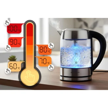 Električni Stakleni Kuhalo Za Vodu S Kontrolom Temperature 1,7 L 2200 W Berdsen Bd 714 14