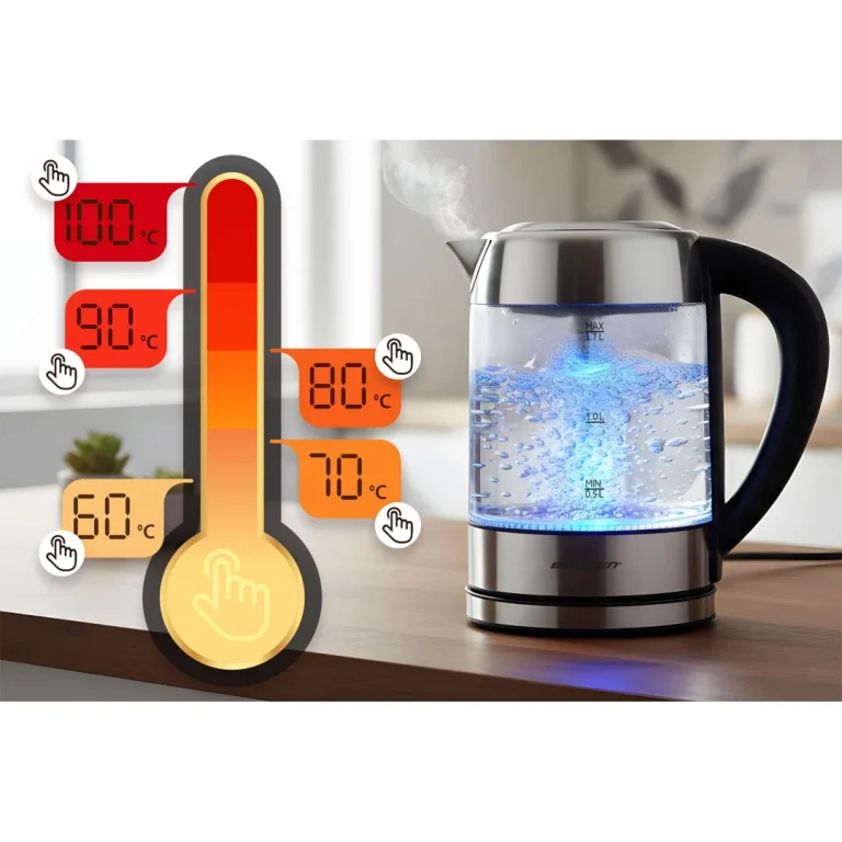 Električni Stakleni Kuhalo Za Vodu S Kontrolom Temperature 1,7 L 2200 W Berdsen Bd 714 14