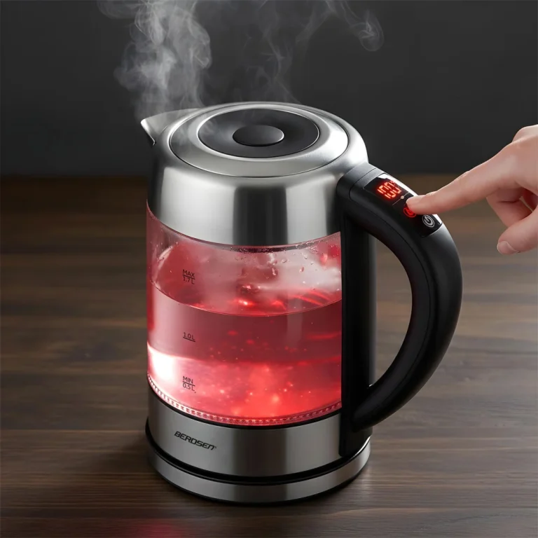 Električni Stakleni Kuhalo Za Vodu S Kontrolom Temperature 1,7 L 2200 W Berdsen Bd 714 9