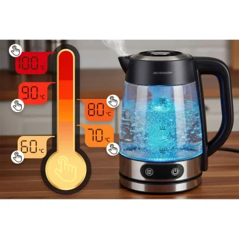 Električni Stakleni Kuhalo Za Vodu S Regulacijom Temperature 1,8 L 2200 W Berdsen Bd 715 5