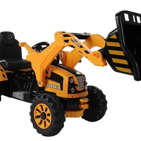 Električni Traktor S Bagerom Na Akumulator, Narančasti Auto Na Akumulator 1