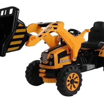 Električni Traktor S Bagerom Na Akumulator, Narančasti Auto Na Akumulator 2