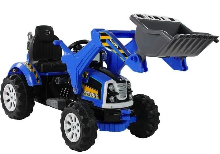 Električni Traktor S Bagerom Na Akumulator, Plavi Auto Na Akumulator 1