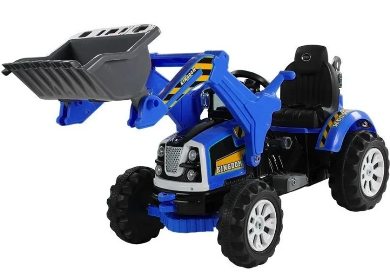 Električni Traktor S Bagerom Na Akumulator, Plavi Auto Na Akumulator 2