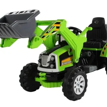 Električni Traktor S Mogućnošću Vožnje I Bagerom Zeleni Auto Na Akumulator 2