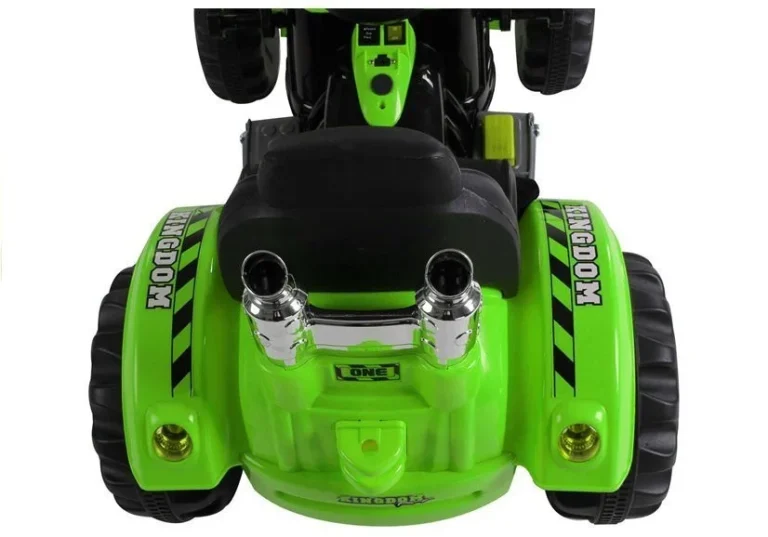 Električni Traktor S Mogućnošću Vožnje I Bagerom Zeleni Auto Na Akumulator 4