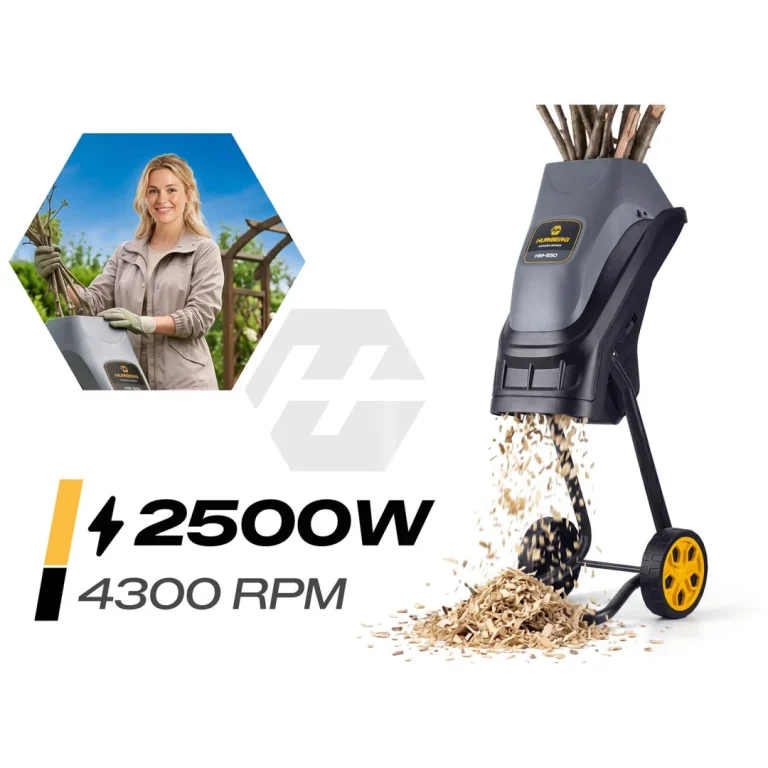 Električni Usitnjivač Grana 2500 W + 2x Vreće Od 45 L Humberg Hm 650 5