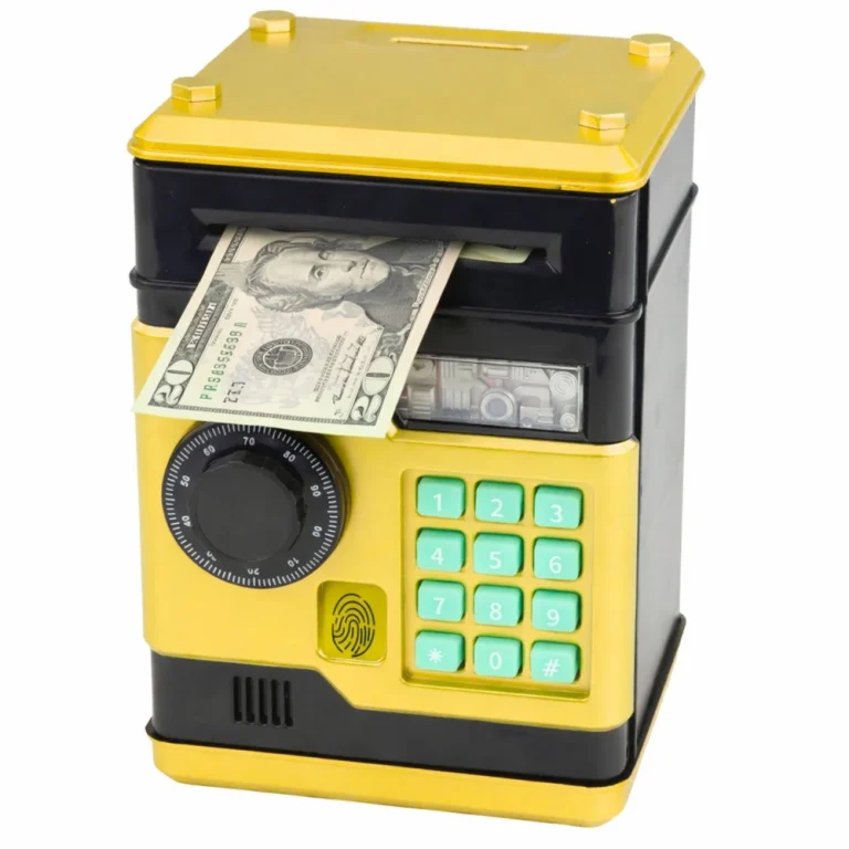 Elektronička Kasica Sef Bankomat Sa Pin Kodom Zlatna 4