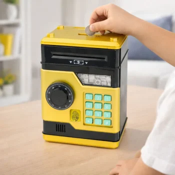 Elektronička Kasica Sef Bankomat Sa Pin Kodom Zlatna 5