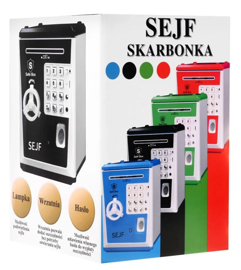 Elektronička Kasica Sef Crna 3+ S Pin Om 3