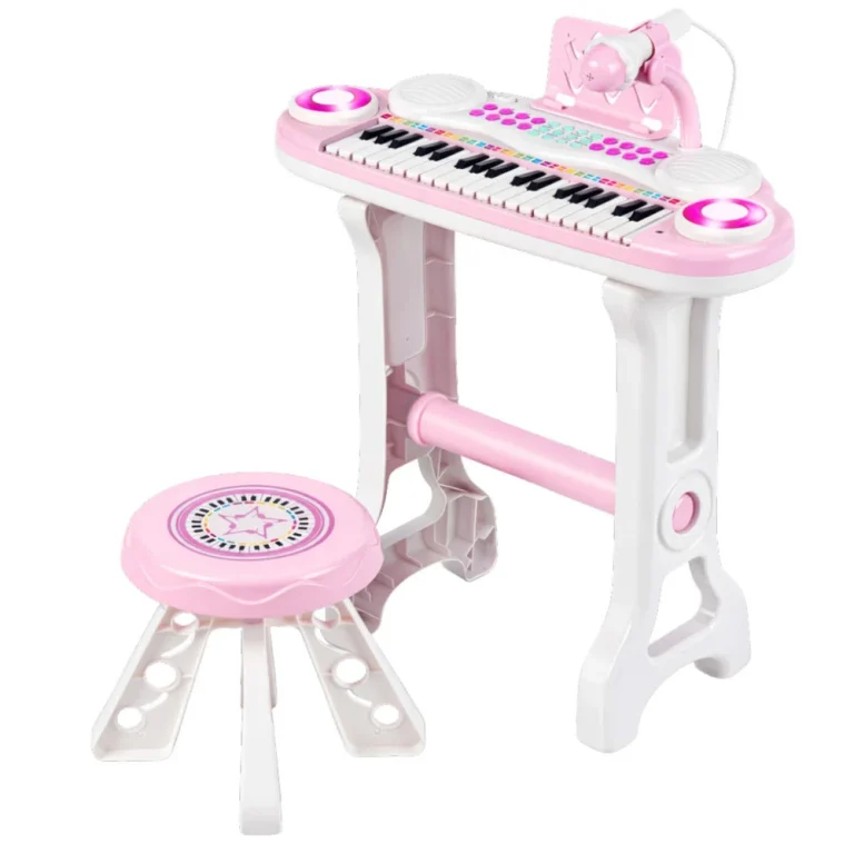 Elektroničke Orgulje Za Klavir Za Djecu Stolica, Mikrofon, Mp3, Ružičasta 2