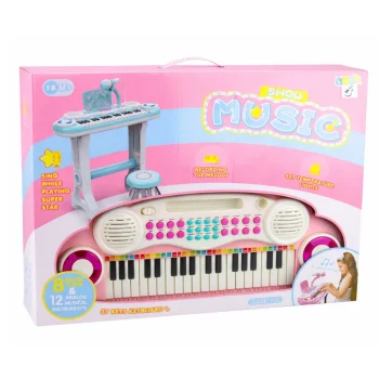 Elektroničke Orgulje Za Klavir Za Djecu Stolica, Mikrofon, Mp3, Ružičasta 4