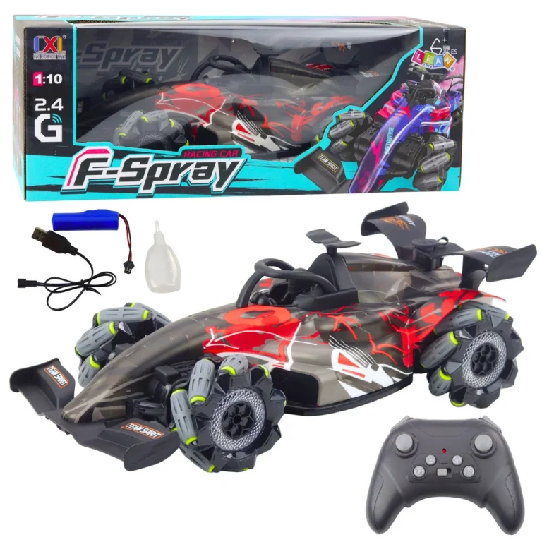 F Spray Rc Trkaći Automobil Na Daljinsko Upravljanje 1:10 Svjetla Zvukovi Para Crvena 1