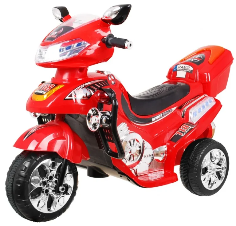 F928 Dječji Motocikl Na Baterije, Crveni + Prtljažnik + Svjetla + Truba + Melodije, Crvena 1