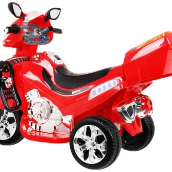 F928 Dječji Motocikl Na Baterije, Crveni + Prtljažnik + Svjetla + Truba + Melodije, Crvena 3