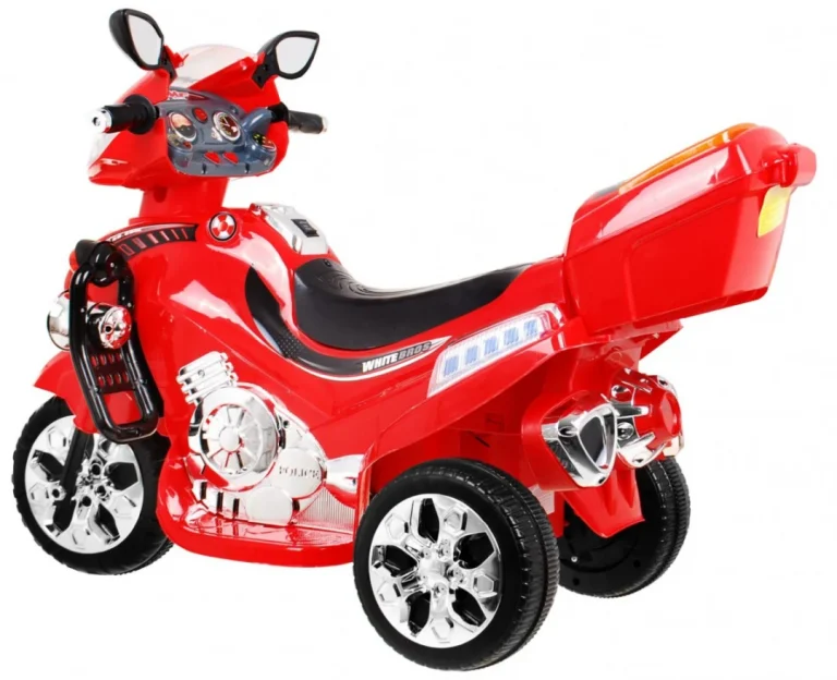 F928 Dječji Motocikl Na Baterije, Crveni + Prtljažnik + Svjetla + Truba + Melodije, Crvena 3
