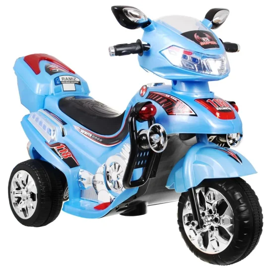 F928 Dječji Motocikl Na Baterije, Plavi + Prtljažnik + Svjetla + Truba + Melodije, Plava 1