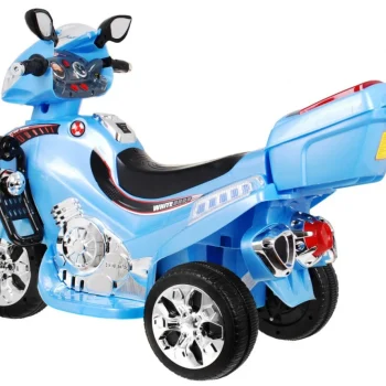 F928 Dječji Motocikl Na Baterije, Plavi + Prtljažnik + Svjetla + Truba + Melodije, Plava 2