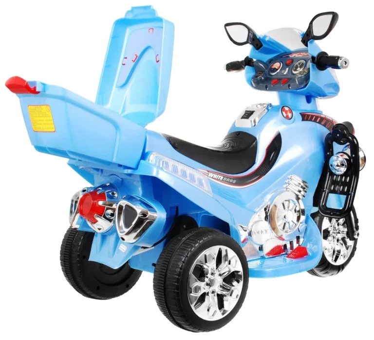 F928 Dječji Motocikl Na Baterije, Plavi + Prtljažnik + Svjetla + Truba + Melodije, Plava 3