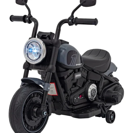 Faster Chopper Dječji Motocikl Na Baterije, Sivi + Fm Radio + Audio Ploča + Led Motor Na Akumulator 1