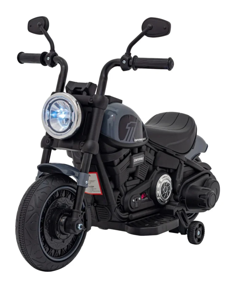 Faster Chopper Dječji Motocikl Na Baterije, Sivi + Fm Radio + Audio Ploča + Led Motor Na Akumulator 1