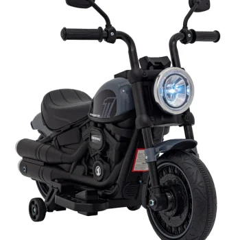 Faster Chopper Dječji Motocikl Na Baterije, Sivi + Fm Radio + Audio Ploča + Led Motor Na Akumulator 10