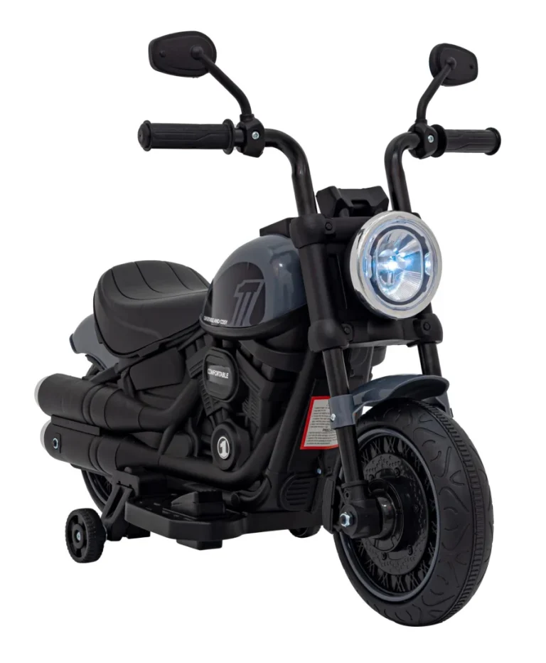 Faster Chopper Dječji Motocikl Na Baterije, Sivi + Fm Radio + Audio Ploča + Led Motor Na Akumulator 10