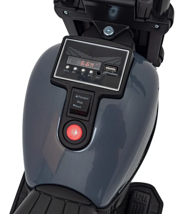 Faster Chopper Dječji Motocikl Na Baterije, Sivi + Fm Radio + Audio Ploča + Led Motor Na Akumulator 11
