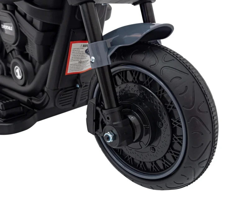 Faster Chopper Dječji Motocikl Na Baterije, Sivi + Fm Radio + Audio Ploča + Led Motor Na Akumulator 12