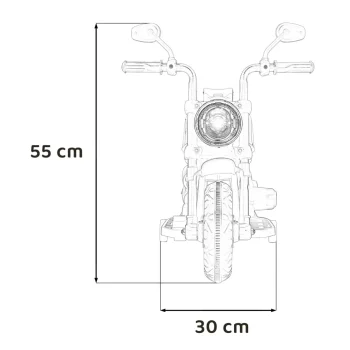 Faster Chopper Dječji Motocikl Na Baterije, Sivi + Fm Radio + Audio Ploča + Led Motor Na Akumulator 2