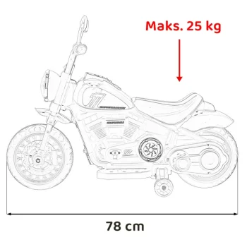 Faster Chopper Dječji Motocikl Na Baterije, Sivi + Fm Radio + Audio Ploča + Led Motor Na Akumulator 3