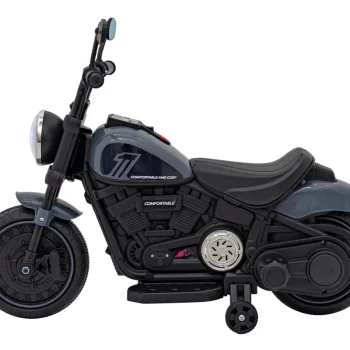 Faster Chopper Dječji Motocikl Na Baterije, Sivi + Fm Radio + Audio Ploča + Led Motor Na Akumulator 5